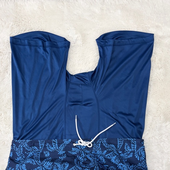 St.John’s,Bay, Size 2XLT,Men's Blue Floral Swim Shorts - Picture 10 of 16